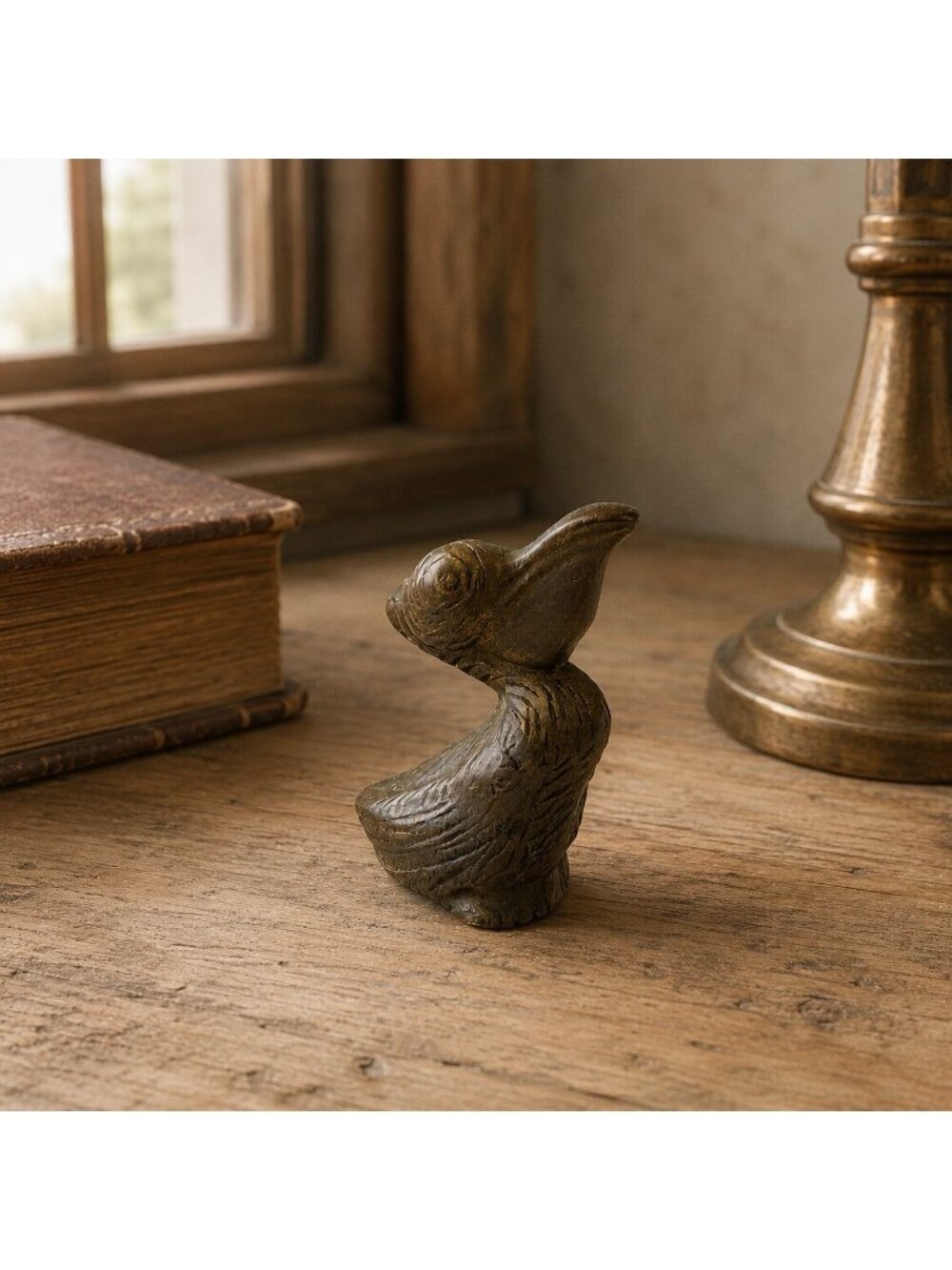 Vintage MCM Brass Mini Pelican Figurine India Made for Taj Mahal Trinket Statue